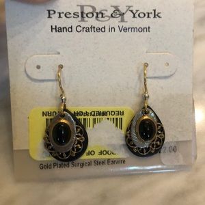 Preston & York gold plated surgical steel earrings new